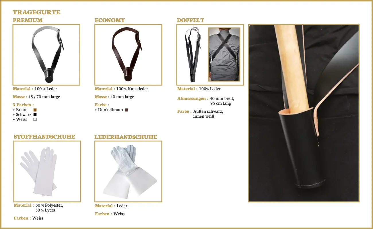  Tragegurte und handschuhe